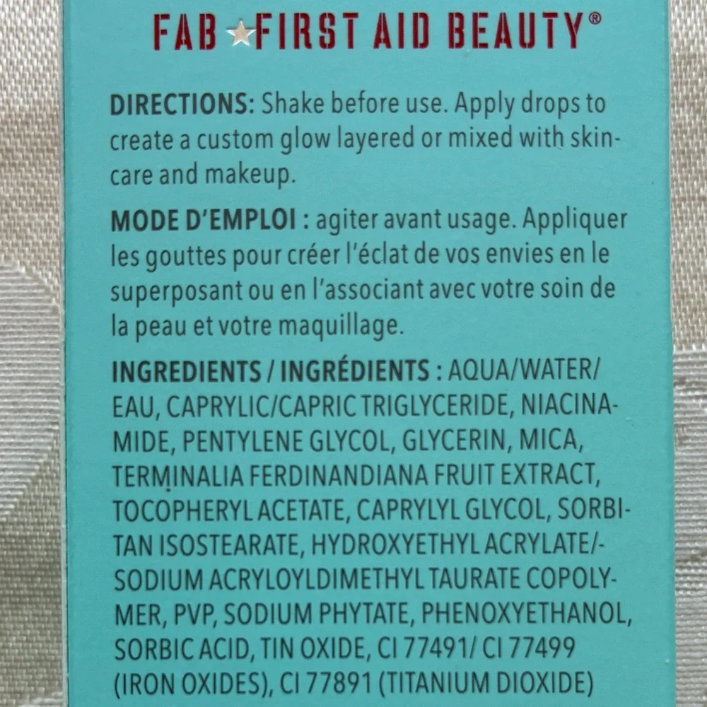 NIB First Aid Beauty Bronze+Glow Drops with Niacinamide Full Size 30 ml/1 oz